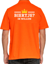 Grote maten Biertje ik Willem polo shirt oranje voor heren - Koningsdag polo shirts