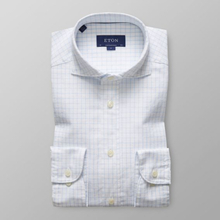 Eton Contemporary fit Royal oxford blårutig skjorta - soft