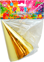 Partyhattar Guld Metallic - 6-pack
