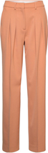 Wool Twill Pleated Straight Pant Bottoms Trousers Suitpants Pink Calvin Klein
