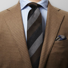 Eton Grårandig slips i blandmaterial