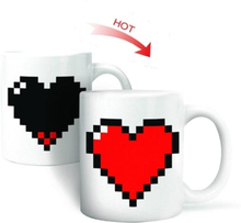Creative Heart Magic Temperature Changing Cup Color Changing Chameleon Mugs Heat Sensitive Coffee Tea Milk Cup