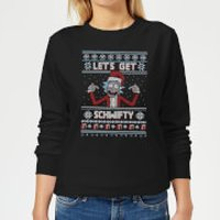 Rick and Morty Lets Get Schwifty Women's Christmas Jumper - Black - S