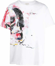 Alexander McQueen Skull Print Cotton T-Shirt White/Multicolour
