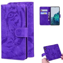 Tiger Face Imprinting Læder Dual Magnet Telefon Taske med tegnebog og Stand til Samsung Galaxy S21 +