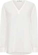 Tommy Hilfiger Women Relaxed Blouse V-Neck White