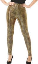Svarta Drake Leggings med Guldfärgat Holografiskt Motiv