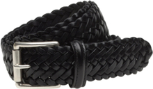 Classic Black Woven Leather Belt Accessories Belts Braided Belt Svart Anderson's*Betinget Tilbud