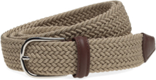 Classic Ecru Elastic Woven Belt Accessories Belts Braided Belt Brun Anderson's*Betinget Tilbud