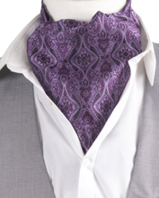 Cravat + pochet met in paars