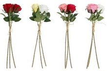 Dekorative Blomster DKD Home Decor Gul Hvid Rød Klæde Polyetylen (4 pcs)