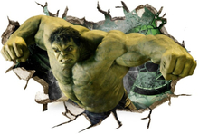 Hulk wallsticker. Hulk smadrer igennem væggen. 40x60cm