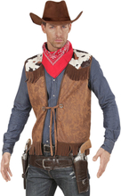 Brun Cowboy Maskeradväst med Fransar - Strl M/L
