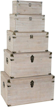 Kiste DKD Home Decor Træ (34 x 19,5 x 16 cm) (64 x 39 x 34.5 cm) (56 x 34 x 31 cm) (48 x 29,5 x 26 cm) (40 x 24 x 21,5 cm) (5 pc