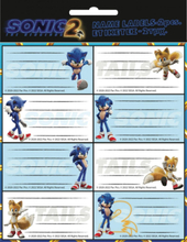 Sonic The Hedgehog Name Label Address Etiket Sonic & Tails