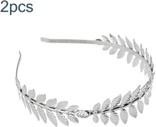2pcs Tree Leaves Hair Band Headband Bridal Headdress Hair Accessories(Silver)