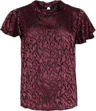 Burgundy Godske Bluse med nydelig struktur fra Tia - Vinrød bluse