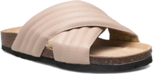 Biadonna Puffer Slide Shoes Summer Shoes Flat Sandals Beige Bianco*Betinget Tilbud