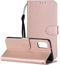 Solid farve læder beskyttende shell Stand tegnebog magnetisk lukning flip taske til Samsung Galaxy A
