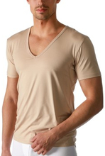 Mey Dry Cotton Functional V-Neck Shirt Beige Small Herre