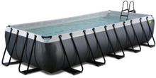 EXIT Black Leather Pool 540x250x100cm med filterpumpe - sort