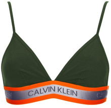 Calvin Klein BH Hazard Cotton Unlined Triangle Mørkgrørnn bomull Large Dame