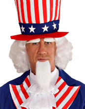 Uncle Sam - Vit Peruk med Ögonbryn och Skägg
