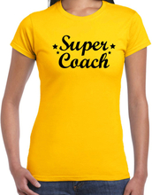 Super coach cadeau t-shirt geel voor voor dames - cadeau shirt