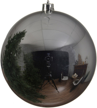 Decoris grote kerstbal - zilver - 20 cm - kunststof - grote kerstballen kerstversiering