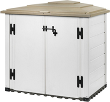 Box capanno ripostiglio casetta da esterno PVC 128x86xh130cm + pavimento EVO 100
