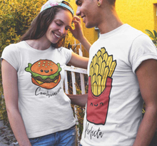 Hamburger en frietjes Koppels t-shirts
