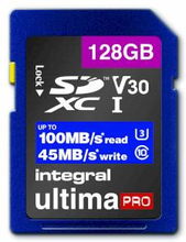 Integral High Speed SDHC/XC V30 UHS-I U3 128 GB SD-minneskort