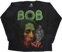 Bob Marley: Unisex Long Sleeved T-Shirt/Smoke Gradient (Dip-Dye) (Medium)