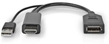 Nedis HDMI- Adapter | HDMI- Kontakt | DisplayPort Hane | Nickelplaterad | Rak | PVC | Svart | 1 st. | Kuvert