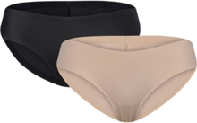 Brief Svea Brazilian Reg 2 Pac Lingerie Panties Brazilian Panties Beige Lindex*Betinget Tilbud