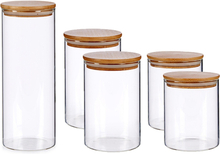 5x stuks glazen luxe keuken voorraadpotten/voorraadbussen 870-1085-1800 ml