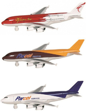 Speelgoed vliegtuigen setje van 3 stuks bruin, rood en wit/blauw 19 cm
