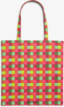 Checkered cotton tote bag - Green