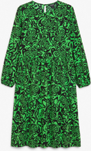 Long sleeved flowy dress - Green