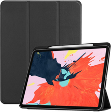 iPad Pro 12.9" (2022 / 2021 / 2020 / 2018) Tri-fold Læder Cover m. Pen Holder - Sort