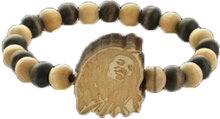 WOOD FELLAS Armband Mode-Schmuck cooles Holz-Armband mit Bob Marley Anhänger Braun