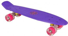 Skateboard med LED -belysning 55,5 cm lilla/pink