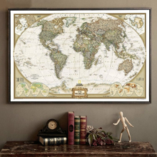 Antik affischväggdiagram Retro Matt Kraftpapper Världskarta, Storlek:60X90cm