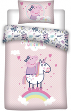 Nickelodeon dekbedovertrek Unicorn Peppa Pig polyester roze