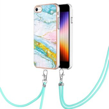 YB IMD Series-9 for iPhone SE (2022)/(2020)/8 /7 Electroplating Phone Case IMD Marble Pattern TPU B
