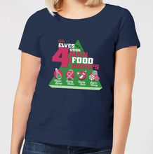 Elf Food Groups Women's Christmas T-Shirt - Navy - S - Navy