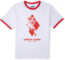 Batman Villains Harley Quinn Unisex Ringer T-Shirt - White / Red - XS - White