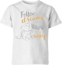 Dumbo Follow Your Dreams Kids' T-Shirt - White - 3-4 Years