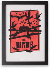 Hitchcock The Birds Abstract Giclee Art Print - A4 - Wooden Frame