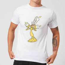 Disney Beauty And The Beast Lumiere Distressed Men's T-Shirt - White - M - White